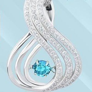 Infinity Birthstone Necklace: 925 Sterling Silver